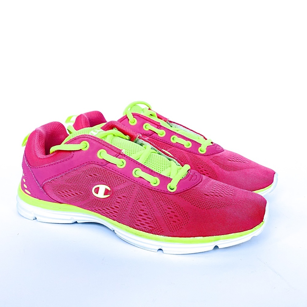 Champion Neon Pink Fabric Sneakers Sz 9 Comfort